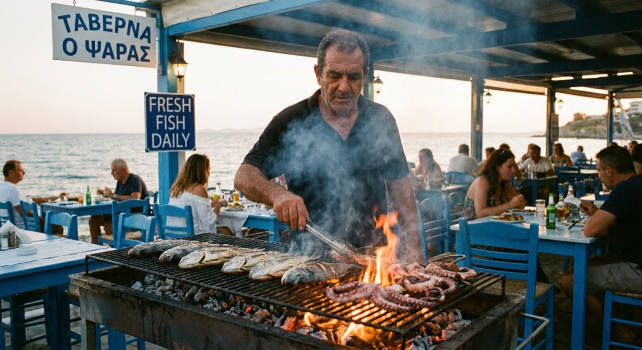 Στιγμή από το ουζερί